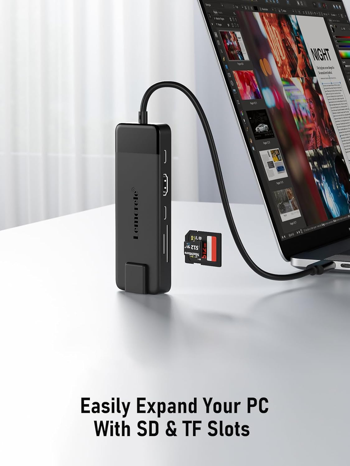 Lemorele USB C Hub Multiport Adapter 10-In-1 USB C Dongle for Macbook Pro Air, Gigabit Ethernet with 4K HDMI, 100W PD, USB 3.0 5Gbps Port, SD/TF Card Reader Adapter, Compatible for Windows/Mac/Ipad&hellip; image number 2