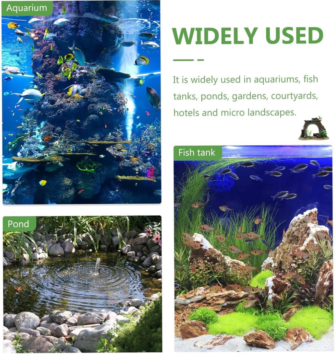 AIMALL Resin Aquarium Castle Archway Decorative Fish Tank Ornament Realistic Door Landscape for Betta Shrimp Turtle Hideout Underwater D&eacute;cor image number 5