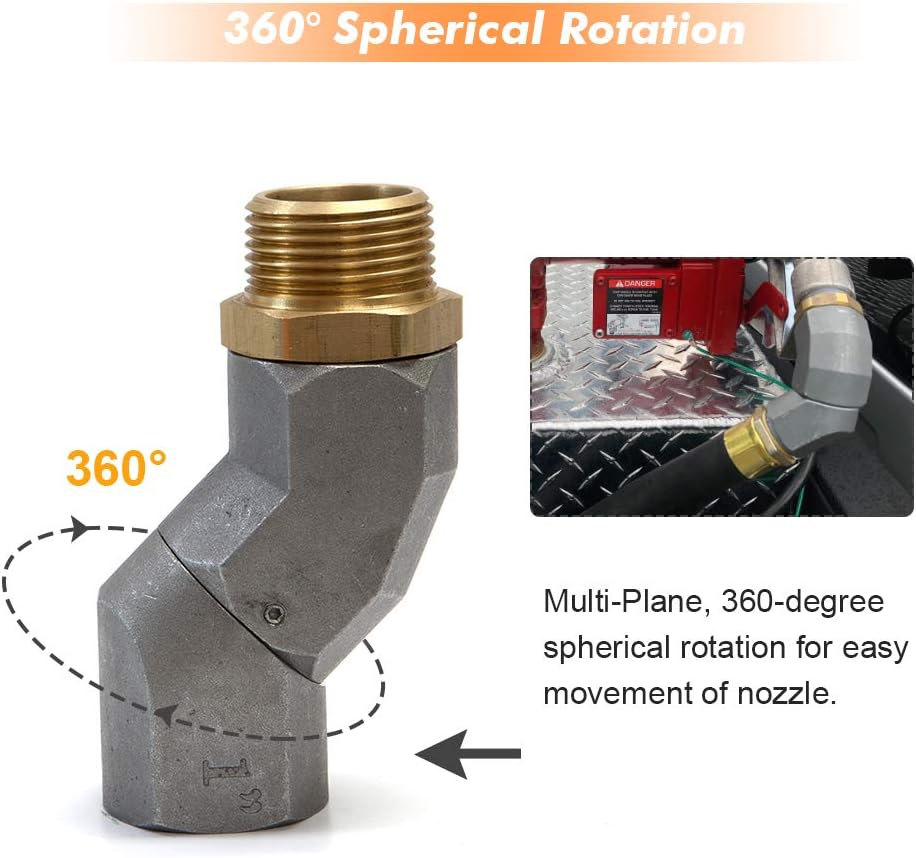 1" Fuel Transfer Hose Swivel 360 Rotating Connector for Fuel Nozzle Multi Plane Fuel Plane Swivel image number 3