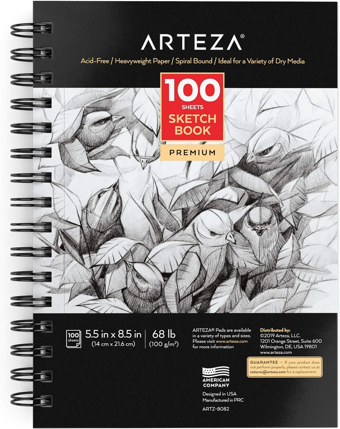 ARTEZA 5.5X8.5 Sketch Book, Pack of 3, 300 Sheets (68 Lb/100Gsm), Spiral Bound Art Supplies Pad, 100 Sheets Each, Durable Acid Free Drawing Paper, Ideal for Kids & Adults, Bright White image number 3