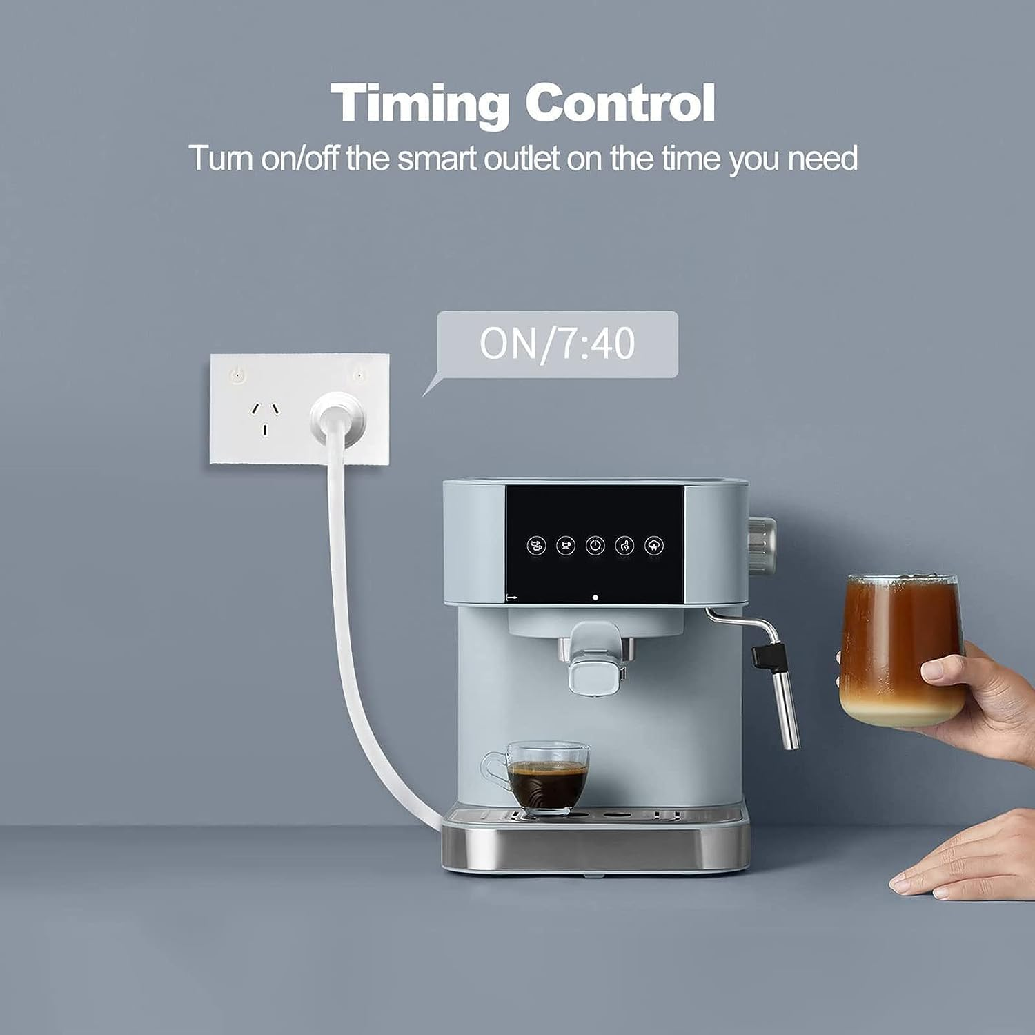 Jinvoo Smart Wall Outlet Socket,Wall Charger Outlet Socket, 16A Plug Charger Smart Power Point GPO Voice Control Compatible with Alexa & Googglee, Timer Schedule,Saa Certified Overload Protection - Wifi Version image number 2