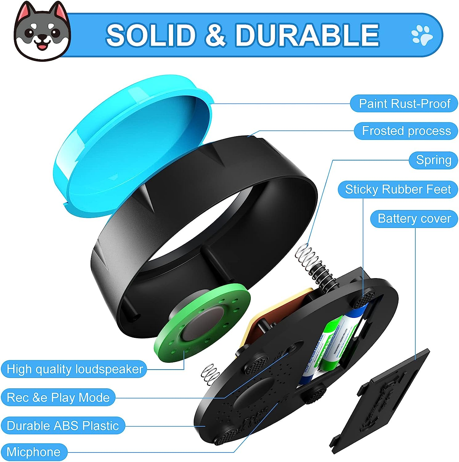 Dog Buttons for Communication Voice Recording Buttons Dog for Words Talking and Answer Buttons Personalized Sound Answering Buzzer Best Toys for Dog Tranning (8 Pack) image number 3