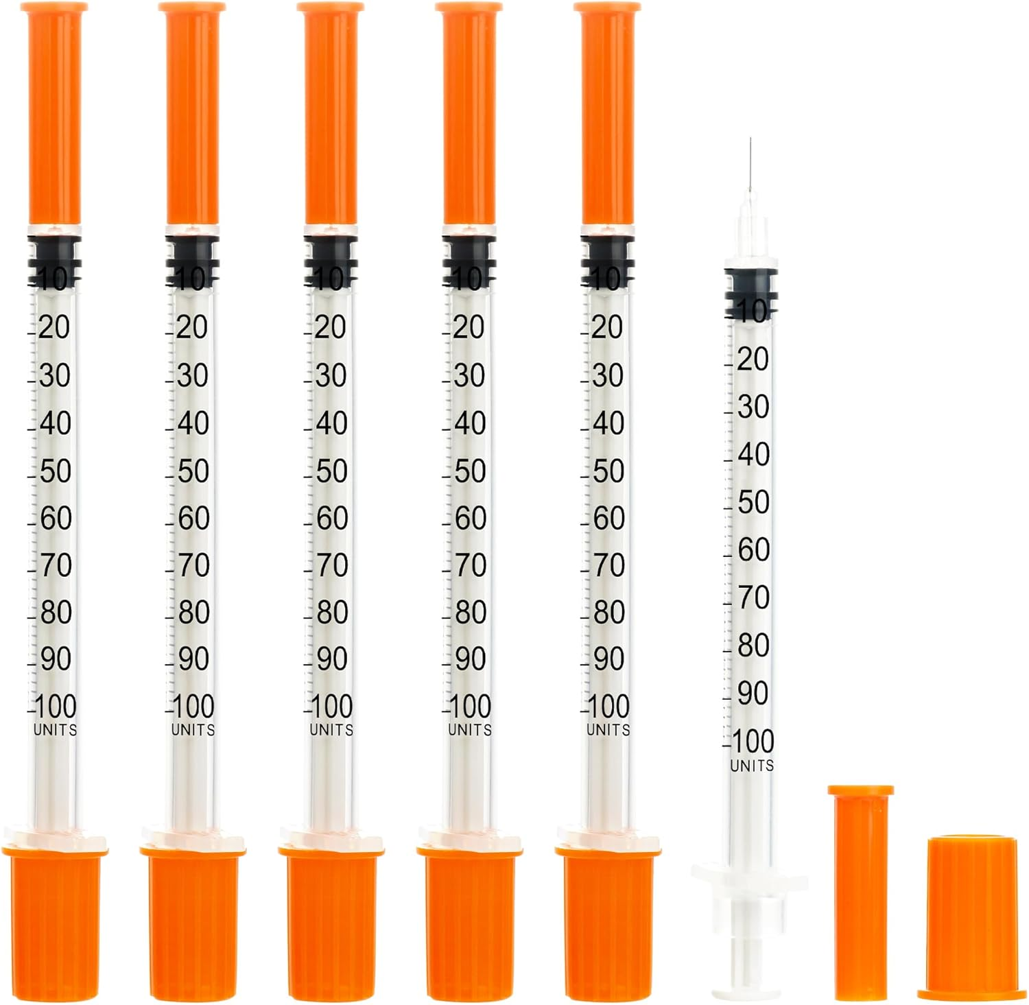 20 Pack 1Ml Syringes with 30Gx8Mm Plastic Multiple Uses Measuring Tools, Individually Wrapped image number 1