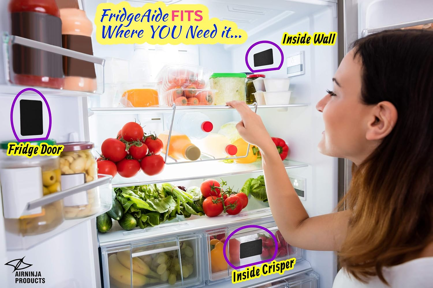 Fridge Refrigerator Freezer Deodorizer PATCH | Organic Odor Eliminator | 4 Month Supply | Foul Smell Remover | BEATS Baking Soda & Activated Bamboo Charcoal | Fragrance & Chemical Free | 2 Pack image number 5