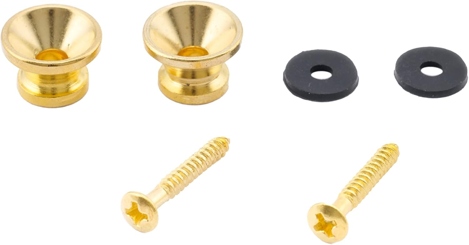 Musiclily Guitar Metal Medium Strap Buttons,Chrome (2 Pieces)