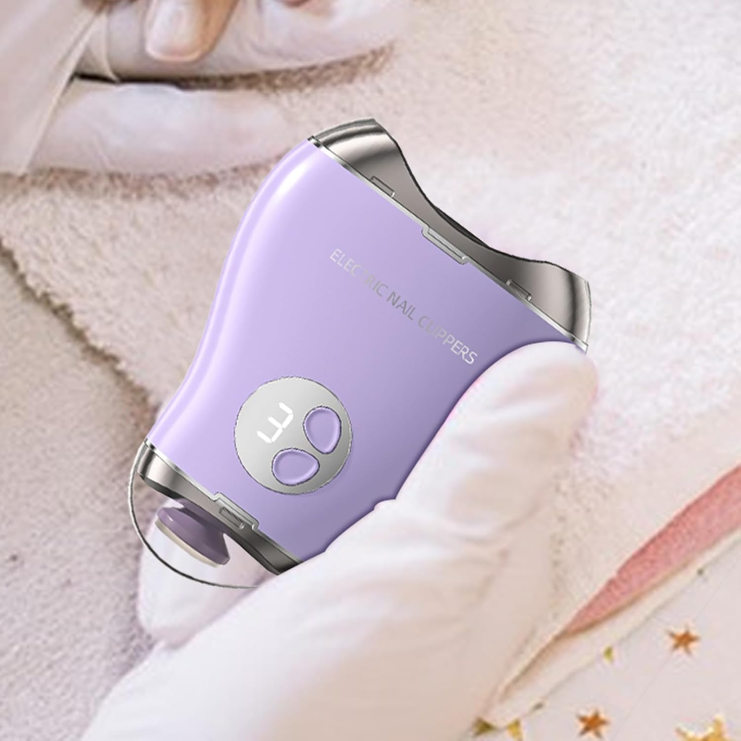 Adults Electric Nail Trimmer, Double- Toe Nail Cutter with 3-Speed Display, Safe Mango Shape Design for Thick Nails, Double-Head Nails Grinder Safe for Travel, Home Use