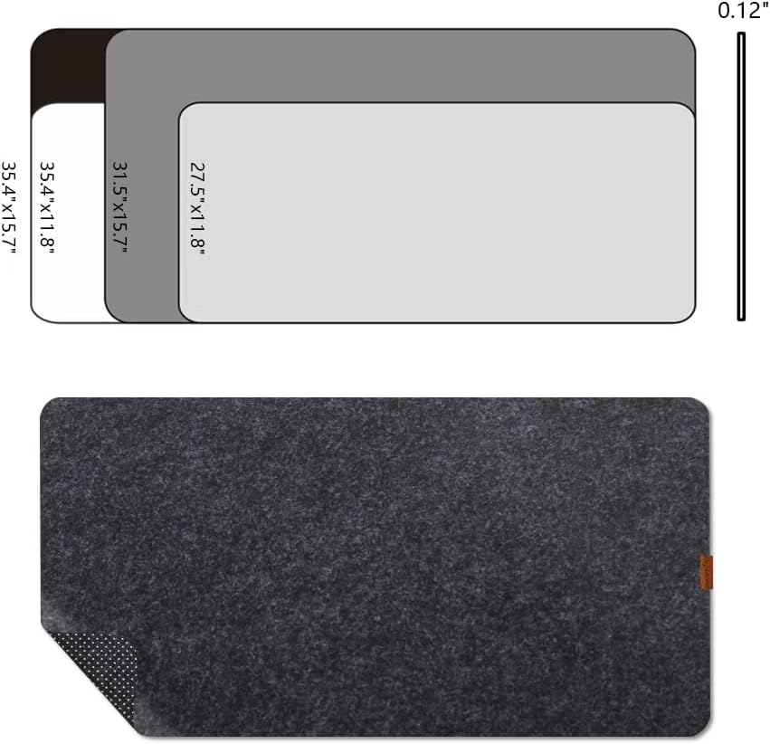 Felt Desk Mat,Non-Slip Mouse Pad, 31.5"X15.7" Office Supplies Desk Protector, Home Mouse Pad and Office Accessories (Light Gray) image number 5