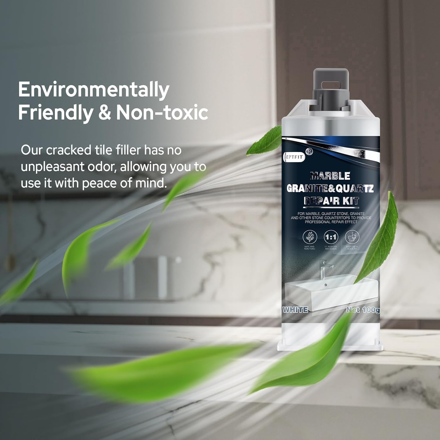 Marble Repair Kit & Quartz Countertop Chip Repair Kit, Tiles Repair Kit, Suitable for Granite, Marble, Quartz Stone, and Other Stone Surface Crack Quartz Chip Repair Kit image number 4