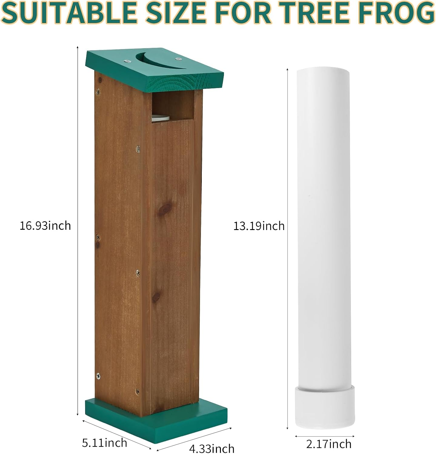 Tree Frog House for Many Species of Tree Frogs, Deluxe Wood Tree Frog Nest Frog Habitat Frog Shelter for outside Garden, Indoor Breeding (Brown) image number 5