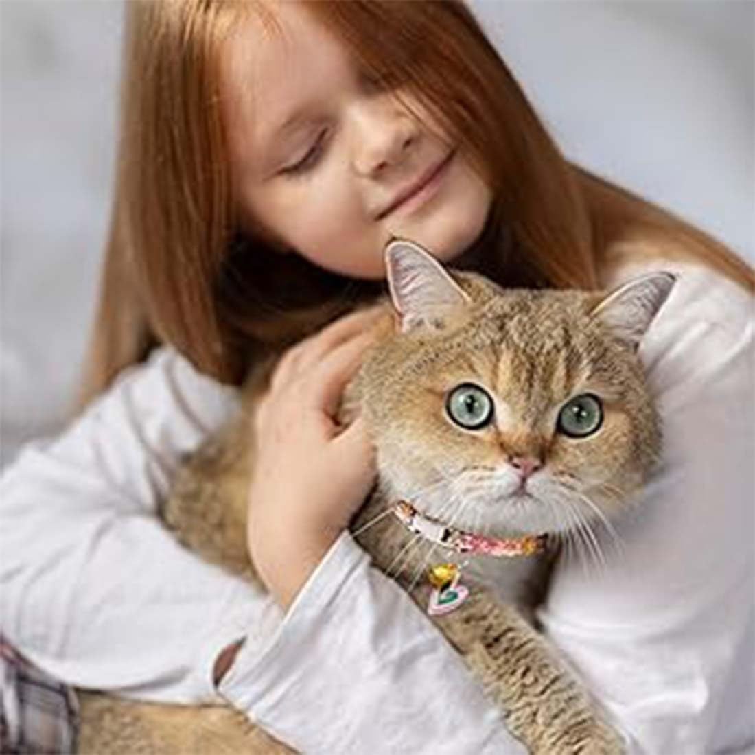 Personalised Cat Collar Soft Cotton Cat Collar with Removable, Pack of 3 Kitten Collars with Quick Release and Bell, Cat Collar with Safety Clasp and Bell image number 1