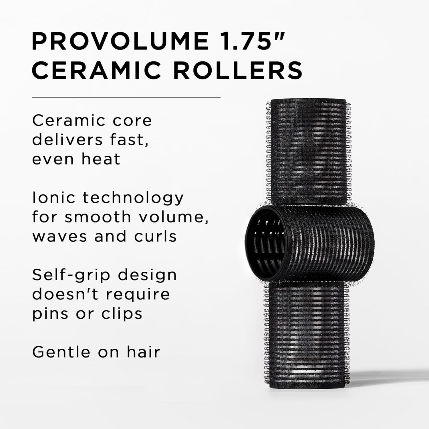 Fromm Provolume 1.75" Self-Grip Ceramic Ionic Thermal Hair Rollers, 3 Count Large Salon Quality Hair Curlers for Medium and Long Hair, Blowouts, Curtain Bangs image number 6