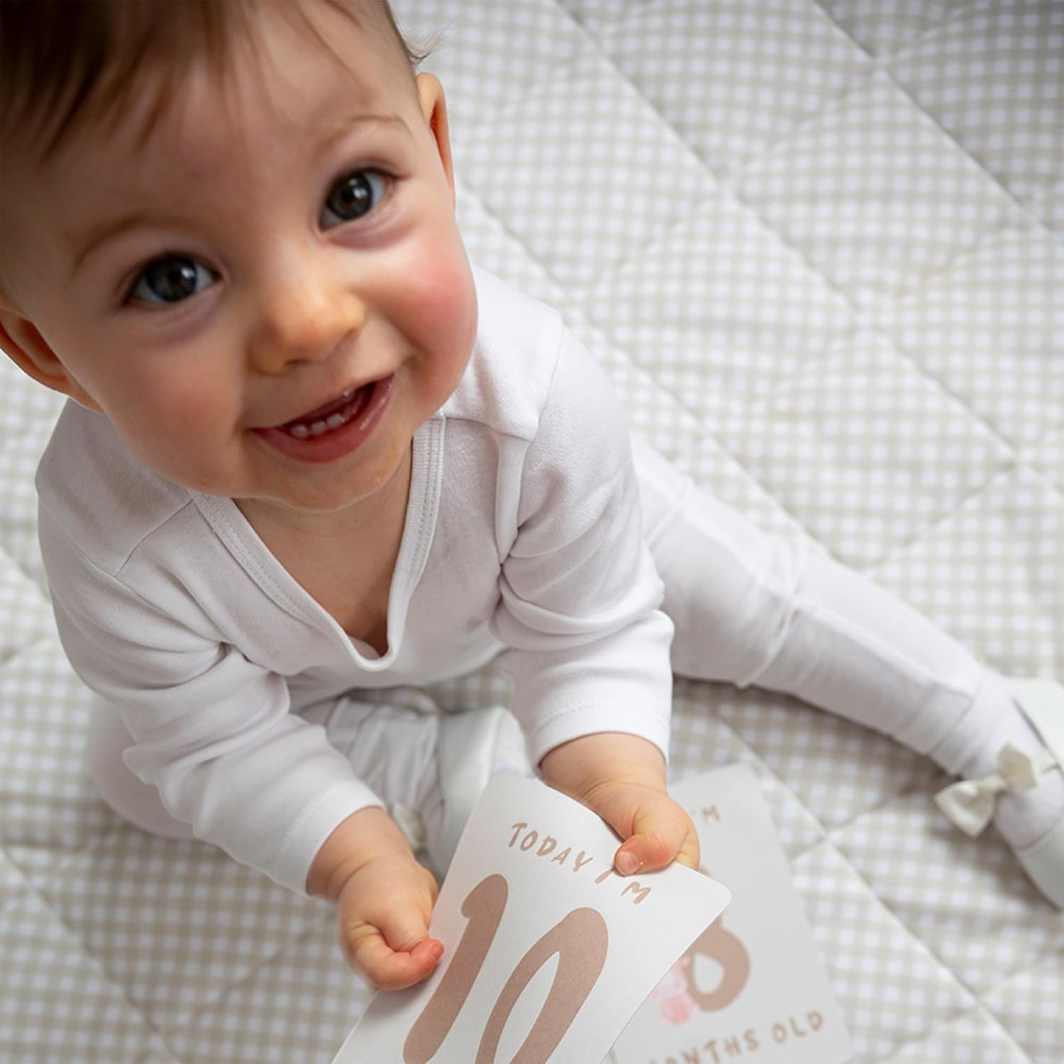 Living Textile Baby Monthly Milestone Cards &ndash; 13 Double-Sided Jungle Animal Photo Props &ndash; Capture Baby Milestones from Newborn to 1 Year &ndash; Baby Shower Gifts (Tractor Ride) image number 6