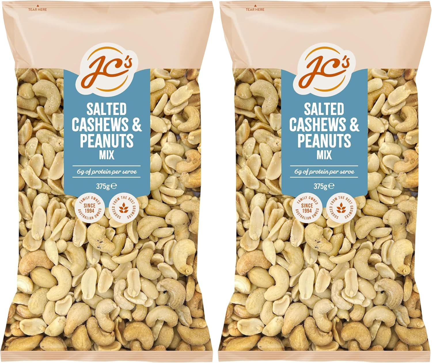 J.C.'S Quality Foods Salted Cashew Peanut Mix 375G