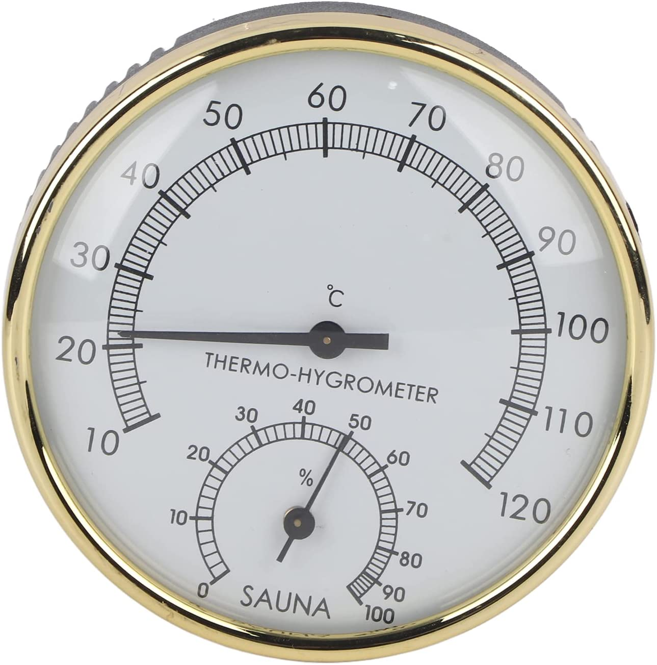 Sauna Room Thermometer, Metal Dial Indoor Hygrometer, Keep Track of the Moisture Content and Temperature inside Sauna Room