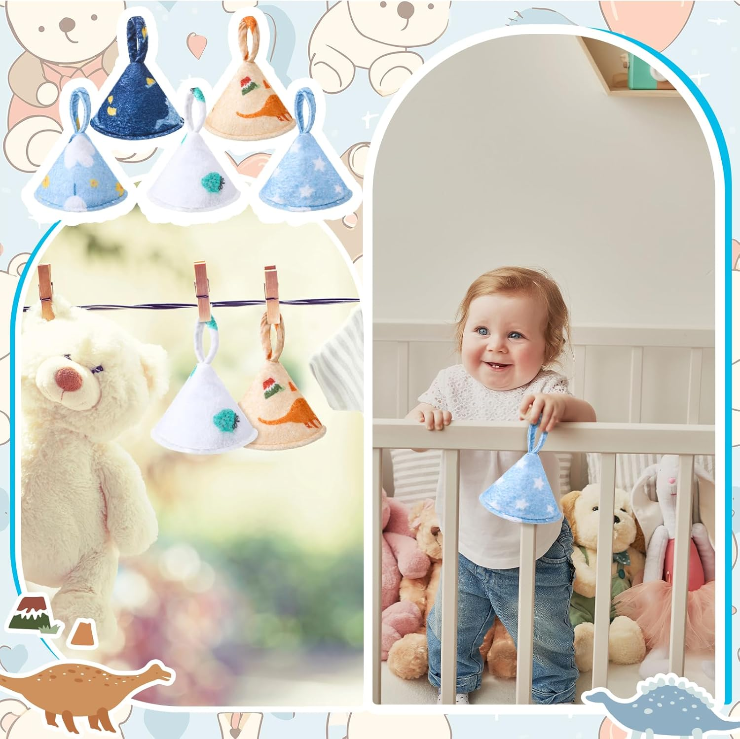 Suhine 10 Pcs Baby Boy Pee Shield Diaper Changing Accessory Reusable Pee Covers Baby Boy Cap (Classic with Lanyard) image number 2