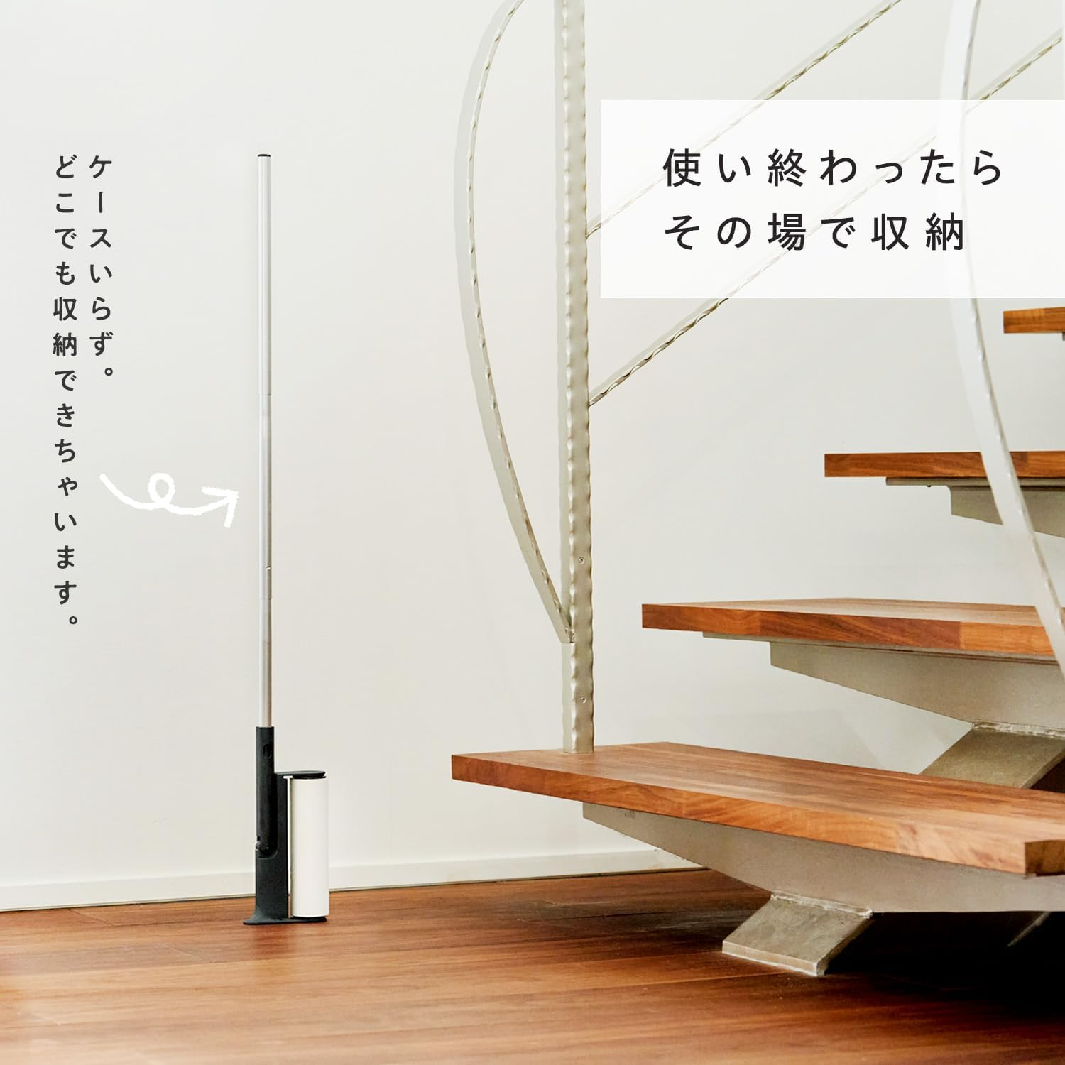 LEC Kaikishi-Kun Foldable Handle Carpet Cleaner (Long, Gray), Approx. 35.4 Inches (90 Cm), Neat, Slim, Freestanding Storage, Joint Type, No Case, Ready to Use image number 4