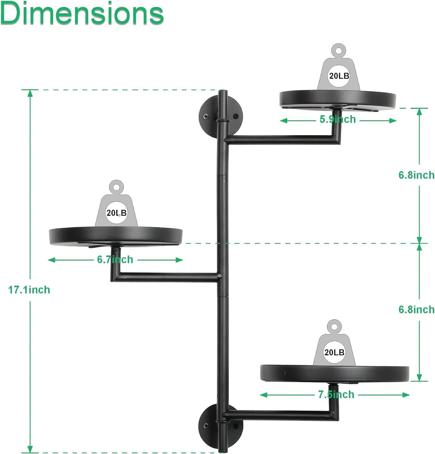 3-Tier Metal Plant Stand for Indoor and Outdoor, High Corner Pot Stand, Display Shelves for Patio, Living Room, Balcony, Office, Stepped Plant Table (Black) image number 4