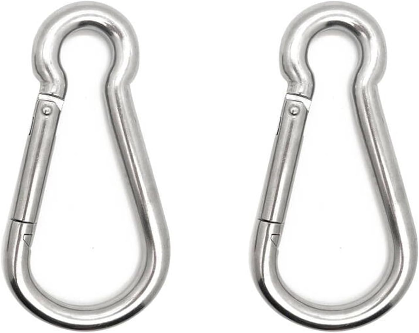 Spring Snap Hook Carabiner, 304 Stainless Steel Snap Hook Heavy Duty Carabiner Clip for Carabiner Outdoor, 2 Pack