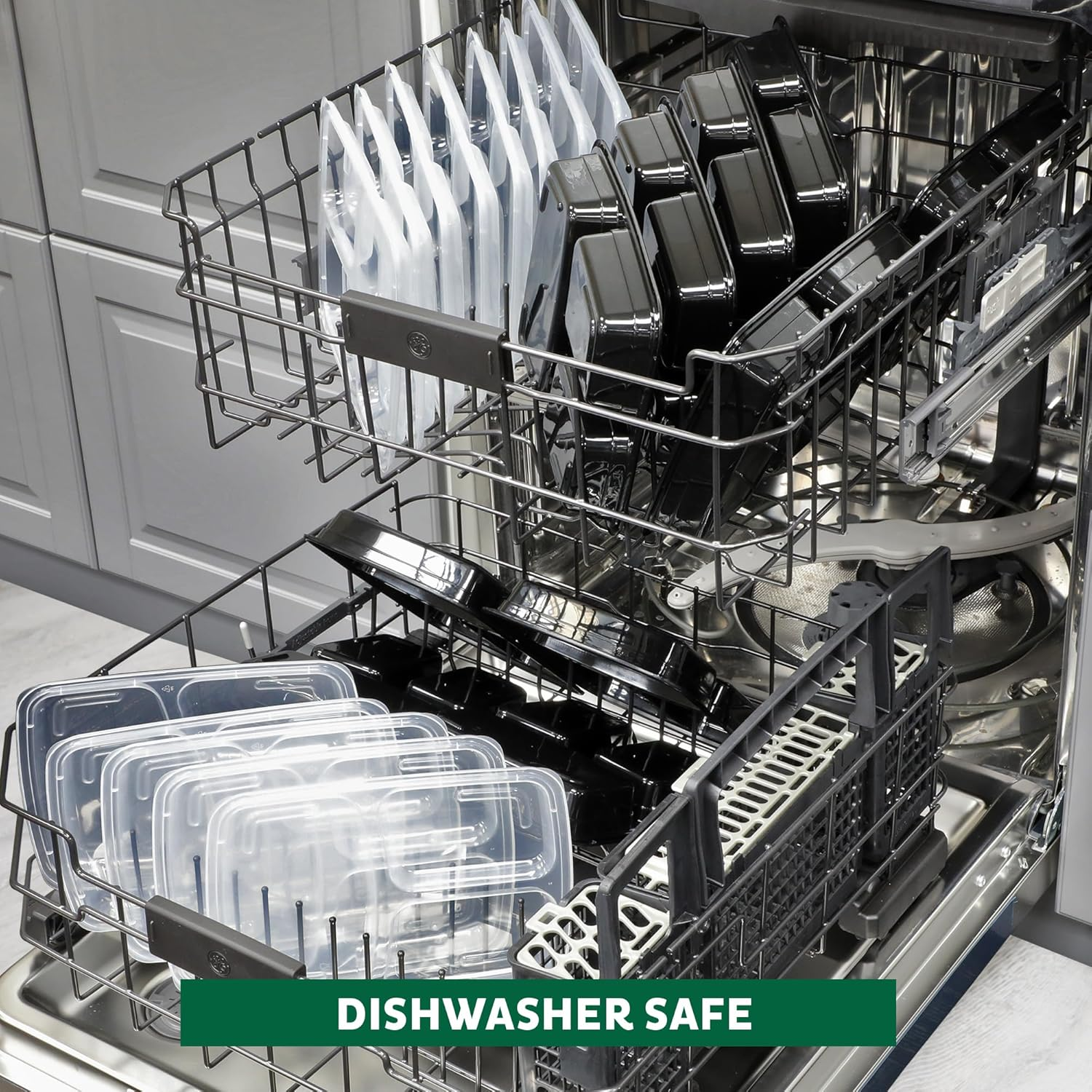 Freshware Meal Prep Containers [150 Pack] 3 Compartment with Lids, Food Storage Containers, Bento Box, BPA Free, Stackable, Microwave/Dishwasher/Freezer Safe (24 Oz)