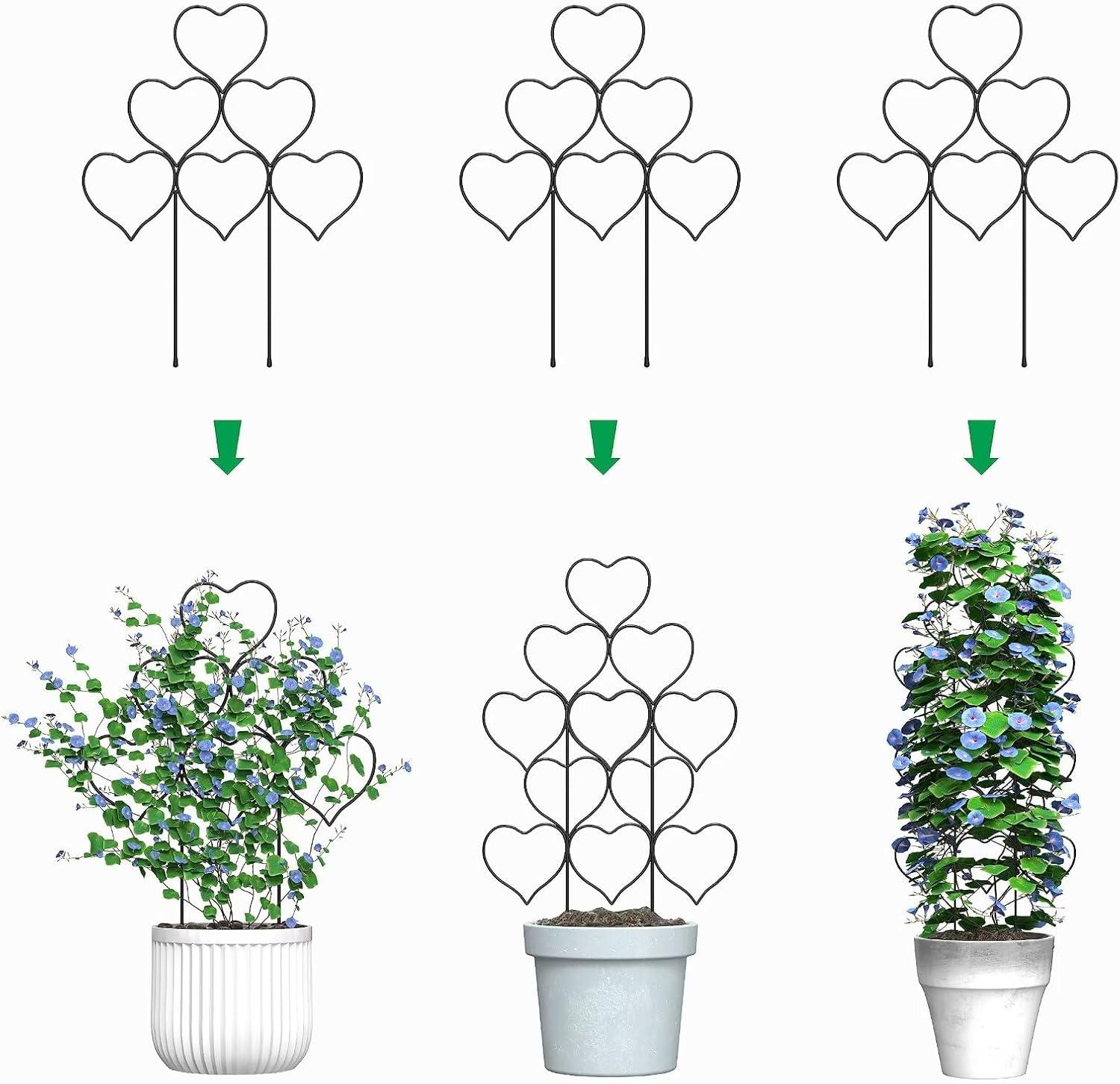 SENIURIS Loving Indoor Plant Stackable Garden Trellis for Climbing Plants, Outdoor Plant Support DIY Metal Trellis for Vine Ivy Flower Plant. image number 5