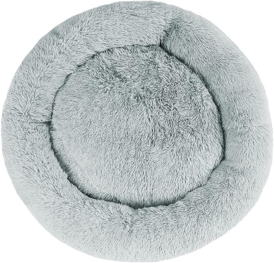 Pet Bed Dog Cat 110Cm Calming Extra Large Soft Plush Light Grey Cozy Comfort