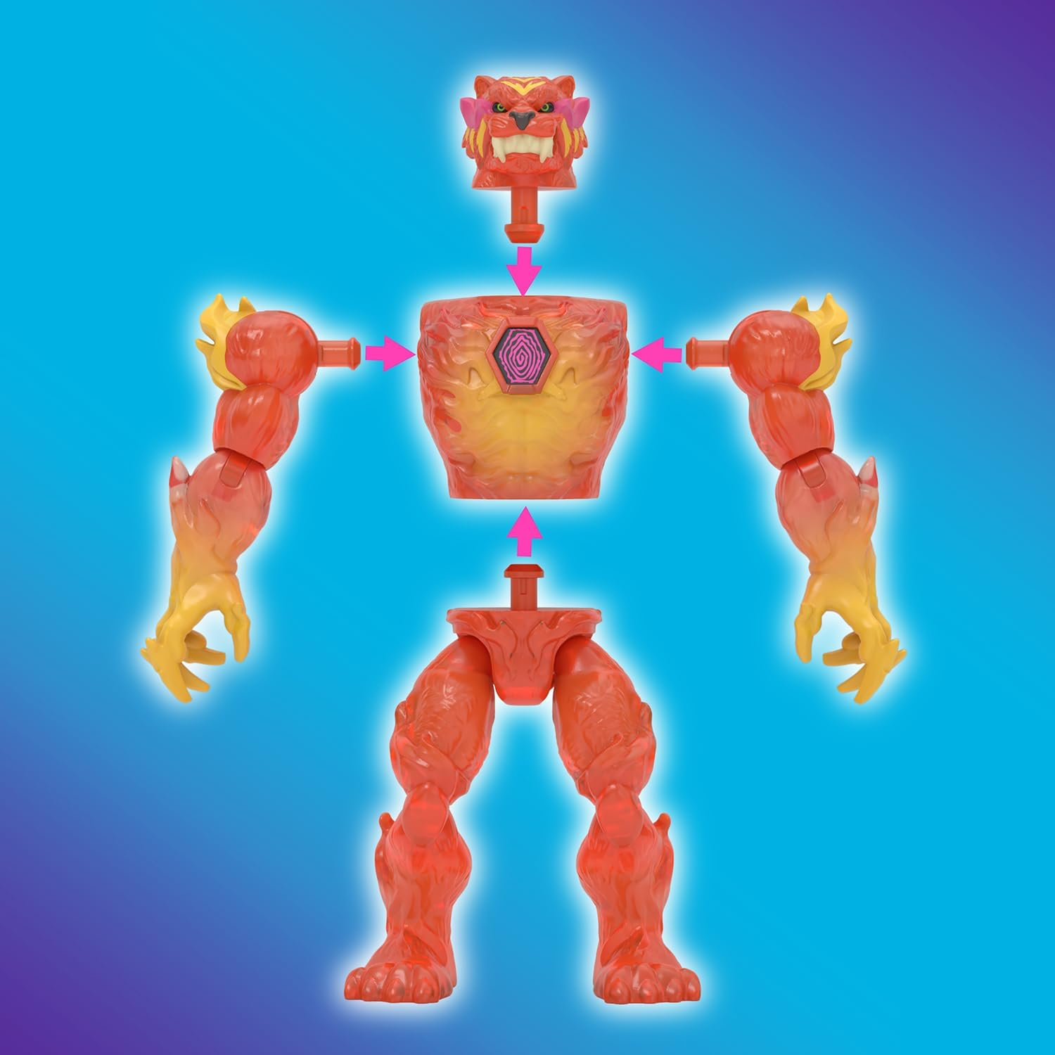 Mrbeast Lab Hybrids Mega Pack, Reveal Different Hybrid Parts to Create 5 Mix & Match Action Figures, Including a Mega Torso Panther Experiment to Reveal Hybrid'S Real Colors, Collect 30+ Beasts image number 6