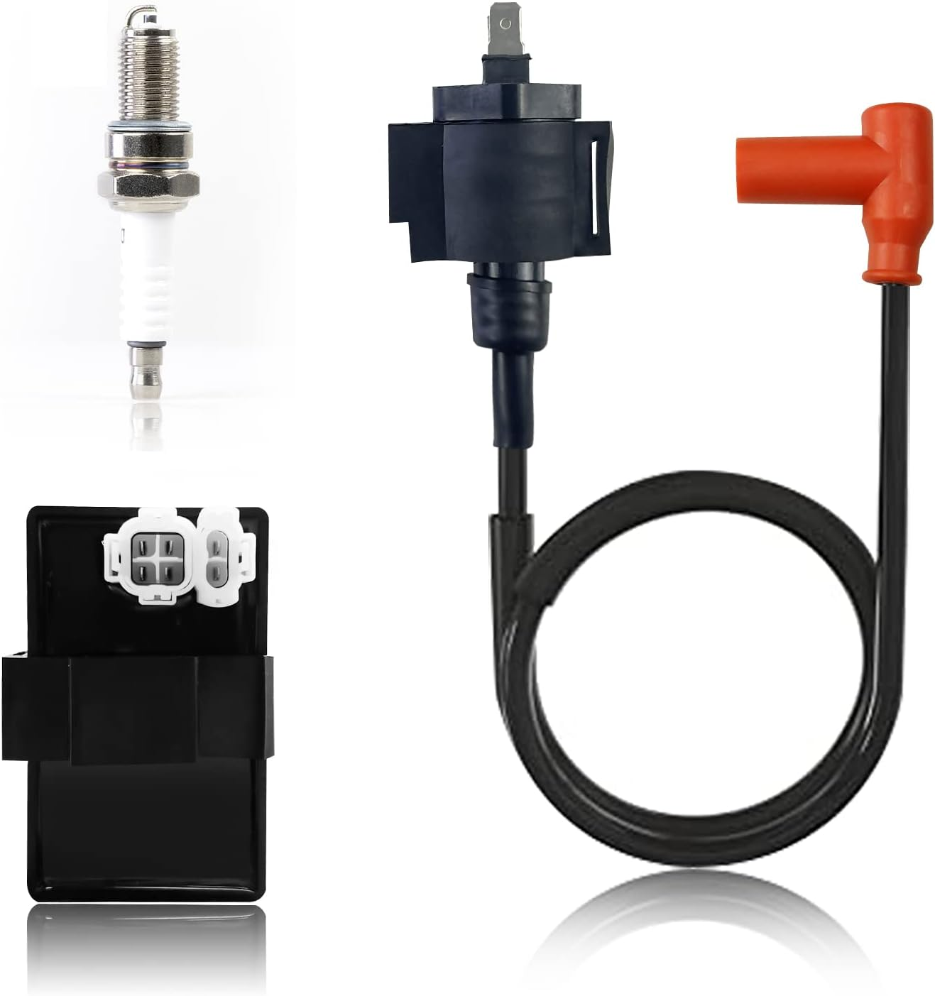 Ignition Coil CDI Box Spark Plug for Honda Fourtrax Foreman 400 TRX400 FW 4X4 1995-1996 Foreman 400 TRX400 FW 4X4 1997-2003 30410-HM7-003 30510-HM7-003 image number 1