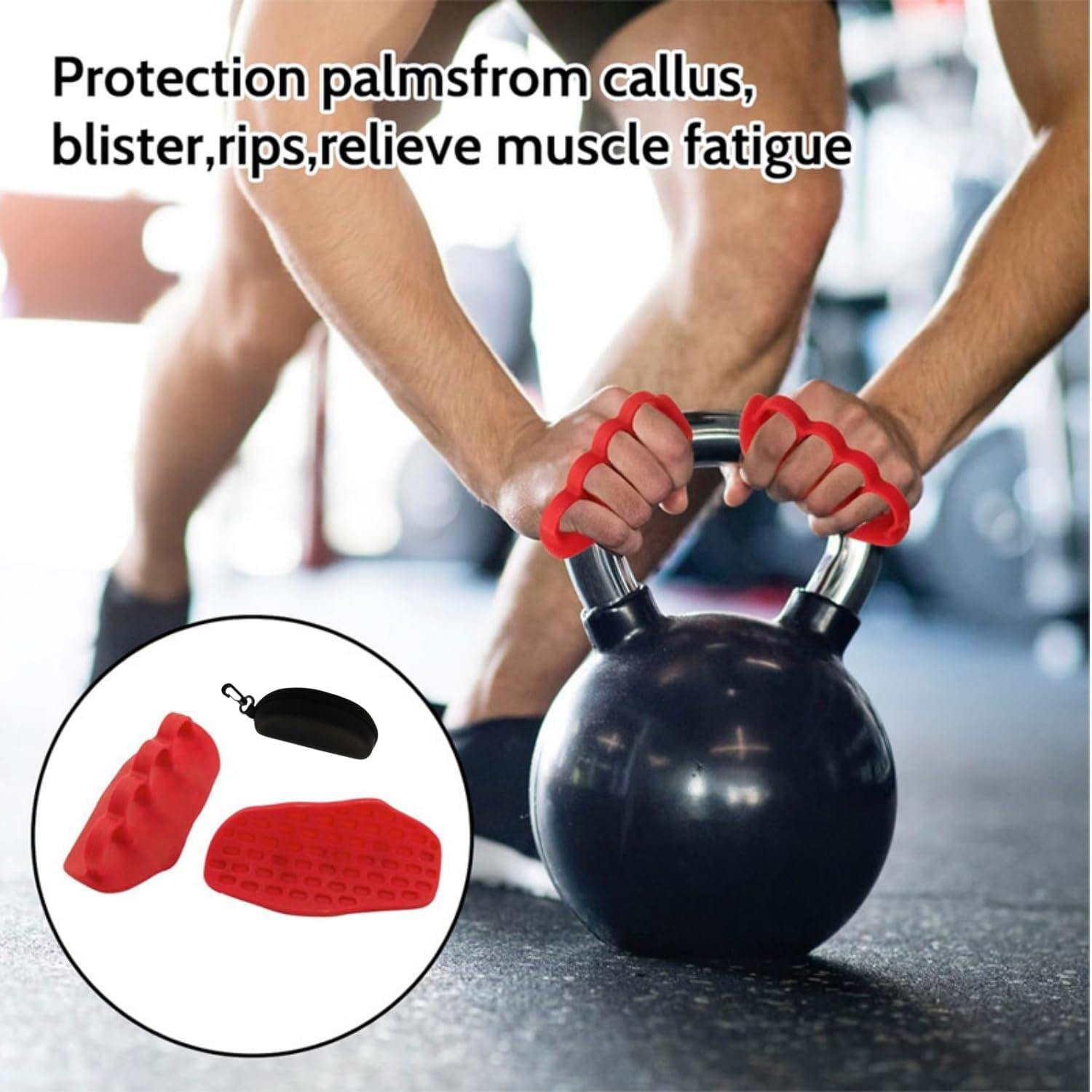 Shoyisenka Fitness Grip Strength Trainer - Anti-Slip Five-Finger Gloves, Suitable for Strength Training Such as Pull-Ups, Deadlifts, and Bench Presses, with a Portable Storage Case Included. - Red C image number 5