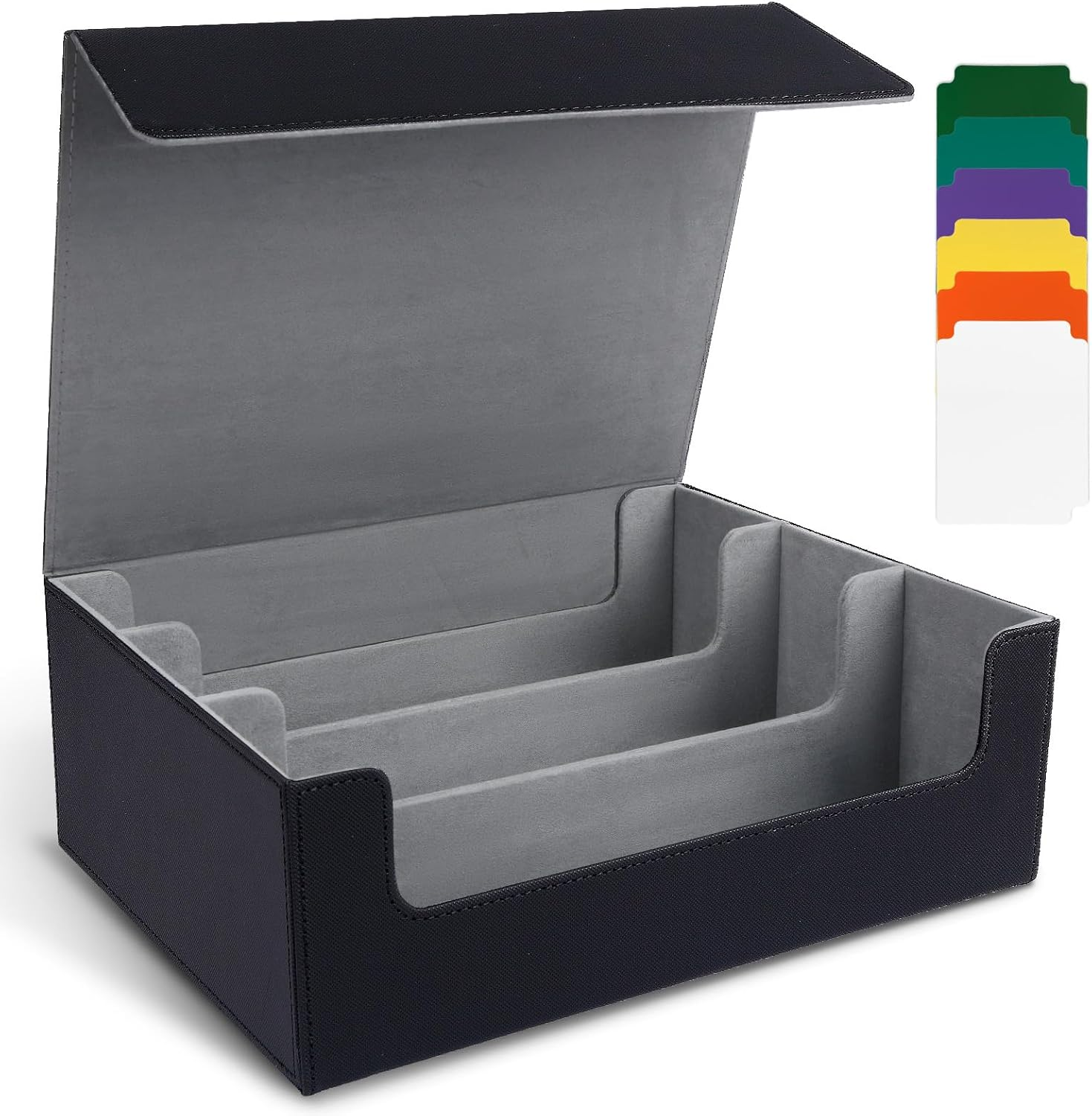 Card Deck Case for Trading Cards, 1800+ PU Leather Magnetic Commander Deck Case,Magic Card Protectors Box Fit for Yugioh, MTG and Sport Cards-Red