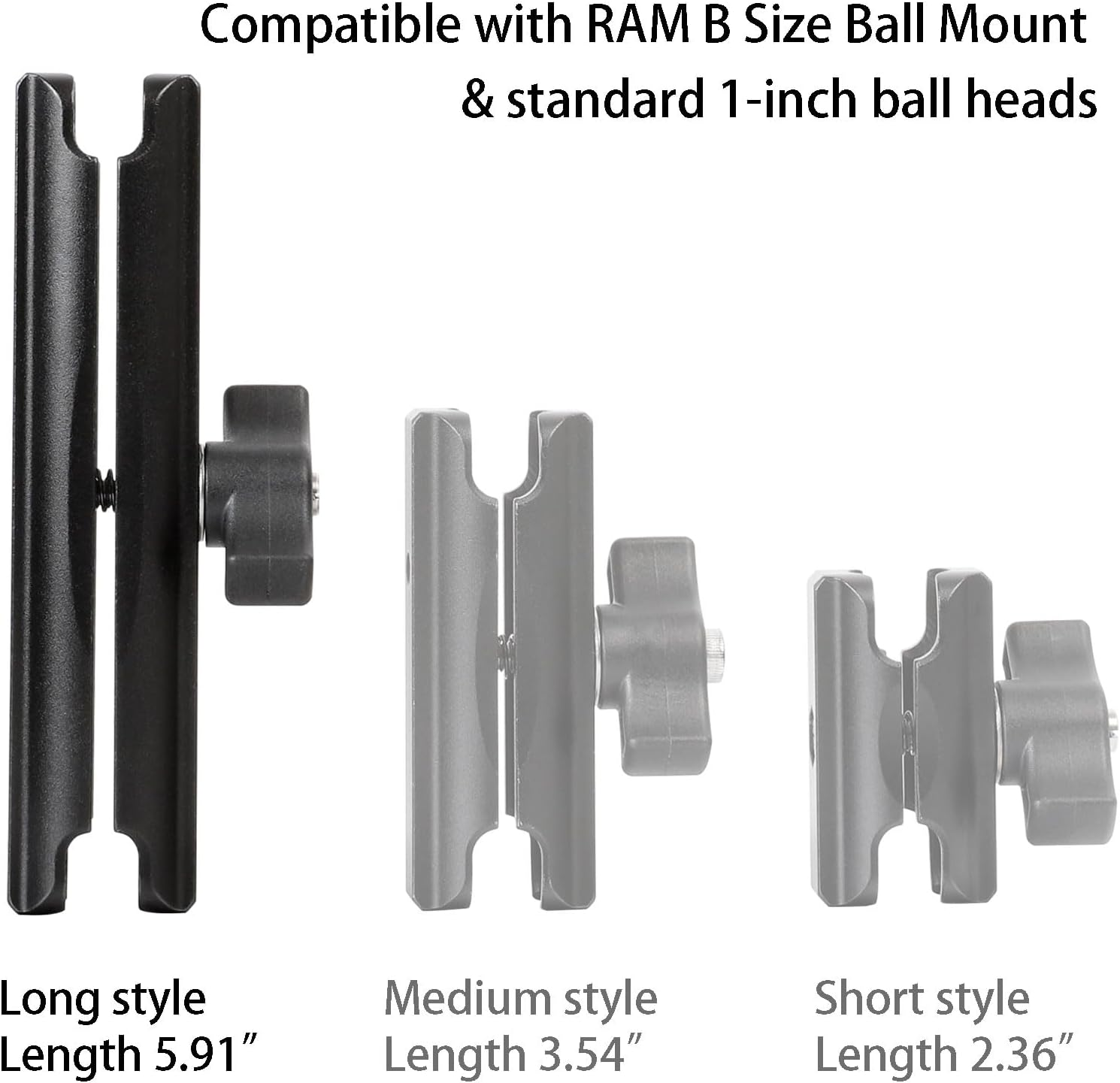 Double Socket Arm Aluminum Alloy Long Arm Full Length 5.9",Compatible with RAM Mounts and Motorcycle/Bike/Car Cellphone Holder with 1 Inch Ball image number 3