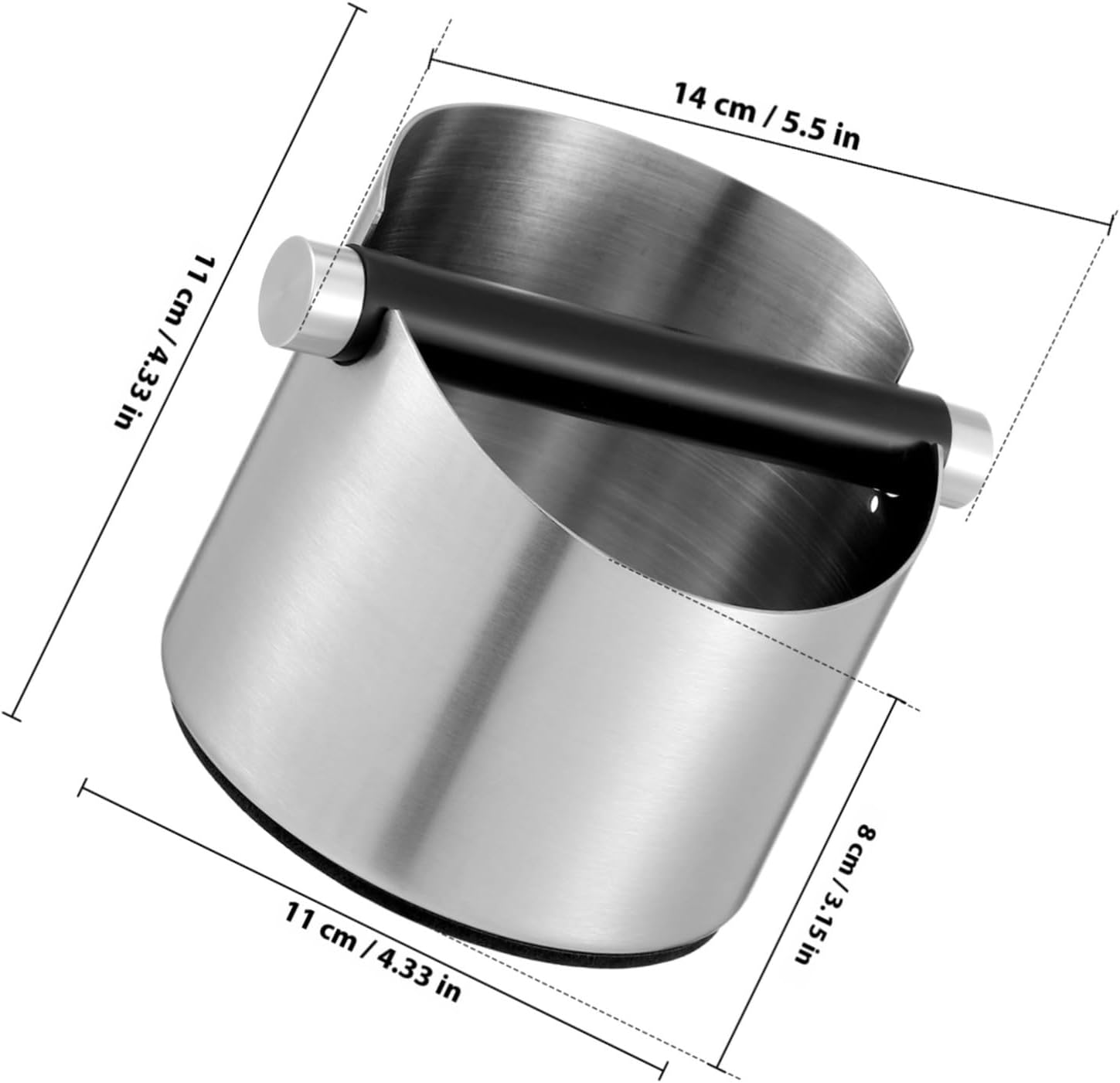 HOODANCOS Stainless Steel Espresso Dump Bin Coffee Knock Holder with Deep Bowl Large Capacity Coffee Grounds Storage Container for Home Bar Cafe Kitchen image number 2
