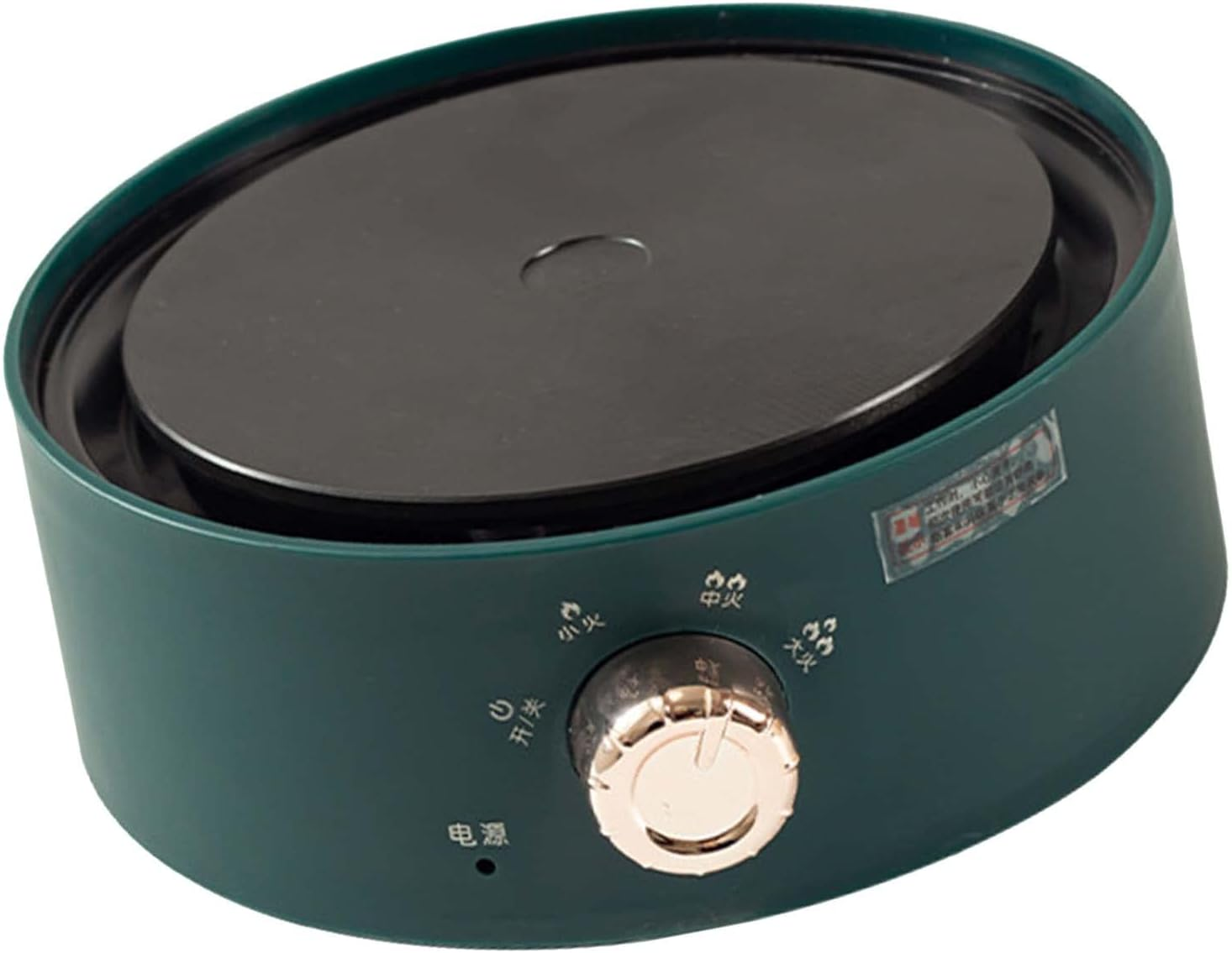 Electric Mini Stove, 360 Degree Vertical Heating Safe Portable Countertop Hot Plate Efficient for Tea (Green)