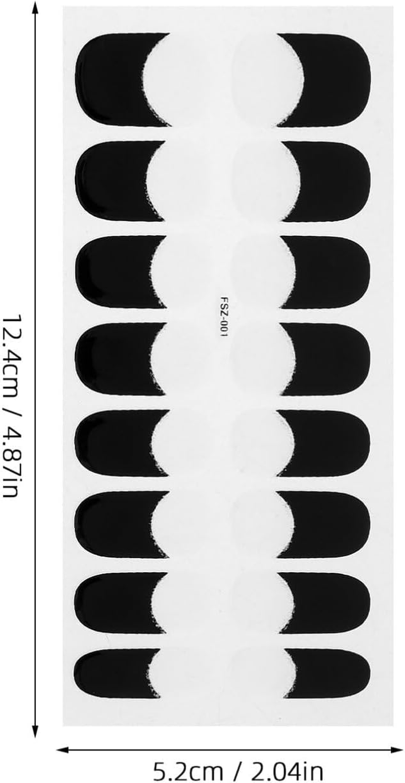 Ipetboom DIY Fingernail Stickers Set Press on Nails Almond Line Art Stickers for Nails Decals