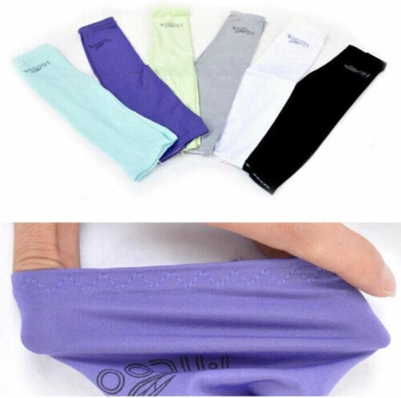 3 Pairs Cooling Sport Arm Stretch Sleeves Sun UV Protection Covers Cycling Golf - Breathable, Moisture-Wicking Stretch Fabric - Black X 2 + Grey X 1 image number 4