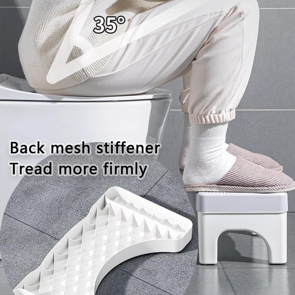 1 PCS Non-Slip Poop Stool for Bathroom,Toilet Stool Poop Stool for Adults,Seniors,Portable PP Toilet Stool Poop,Sturdy PP Toilet Step Stool for Easy to Wash image number 5