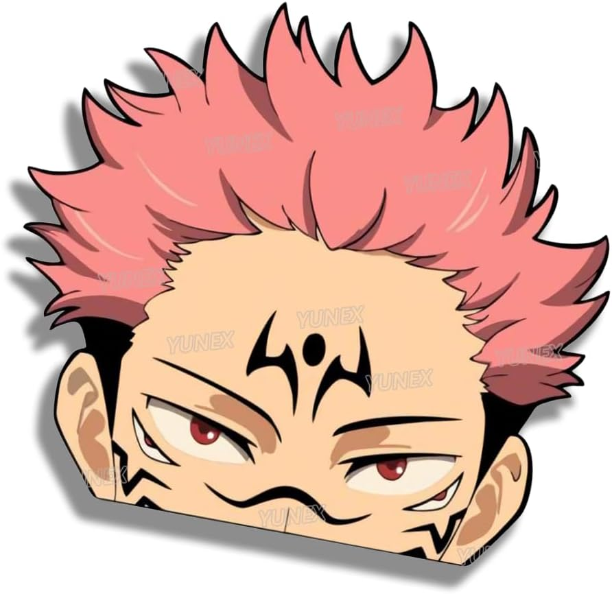 YUNEX 5.1 Inch Cool Man Anime Peeking Car Window Decal Bumper Trunk Laptop DIY Decoration Motorcycle Surfboard Vinyl Wrap Stickers