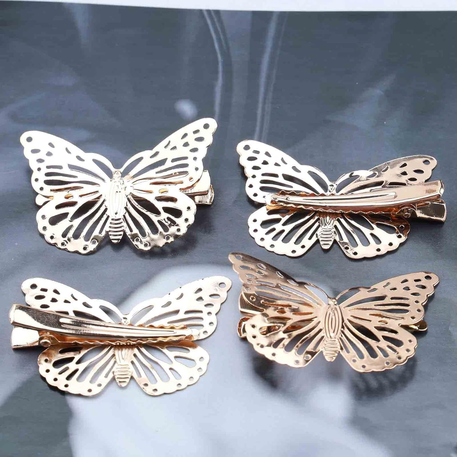 Yheakne Boho Butterfly Hair Clip Pen Gold Hair Clip Vintage Barrette Clips Butterfly Hair Clips Decorative Hair Clip Hair Accessories for Women and Girls 4 Pieces image number 4