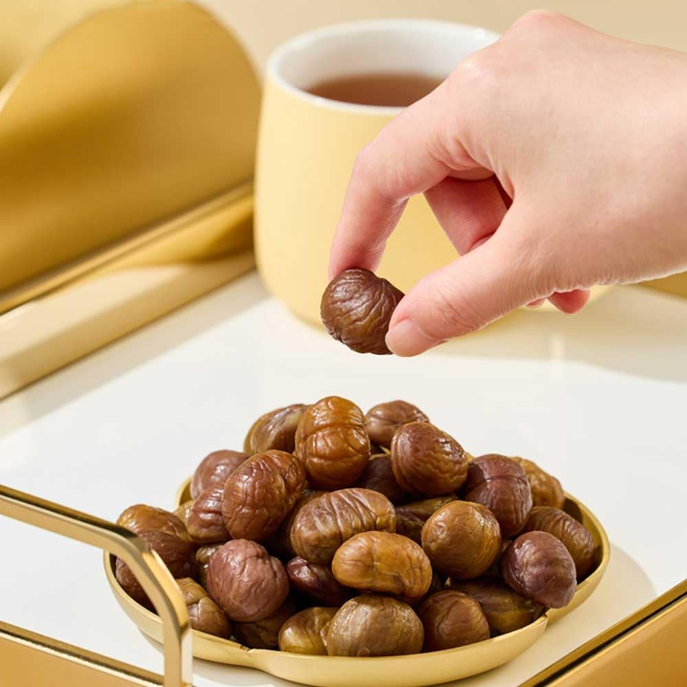 Delyco Chestnuts Whole Roasted Peeled Ready to Eat Snack Shelled Cooked Chestnuts for Snacking, Baking, Cooking 100G image number 2