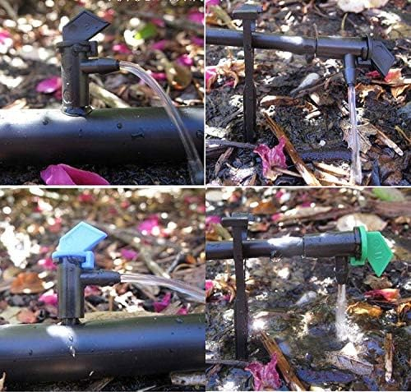 HOINCO 60 Pieces Drip Emitter, 3 Sizes Garden Flag Irrigation Dripper Emitter, Trees and Shrubs, per Hour1 GPH, 2 GPH, 4 GPH