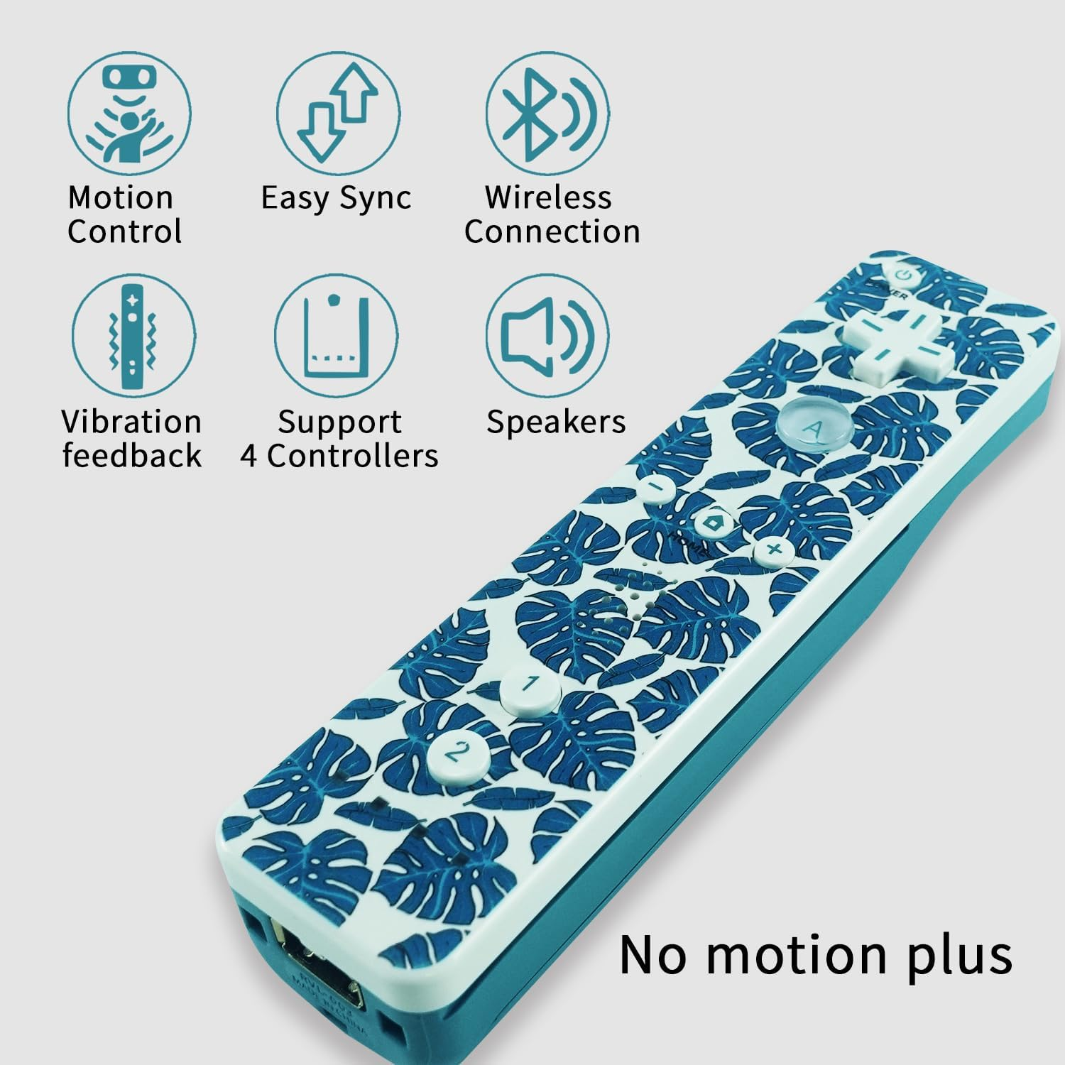 QUMOX Wii Remote Controller and Nunchuck Cyan Compatible for Wii/Wii U Console (Motion plus Not Included)