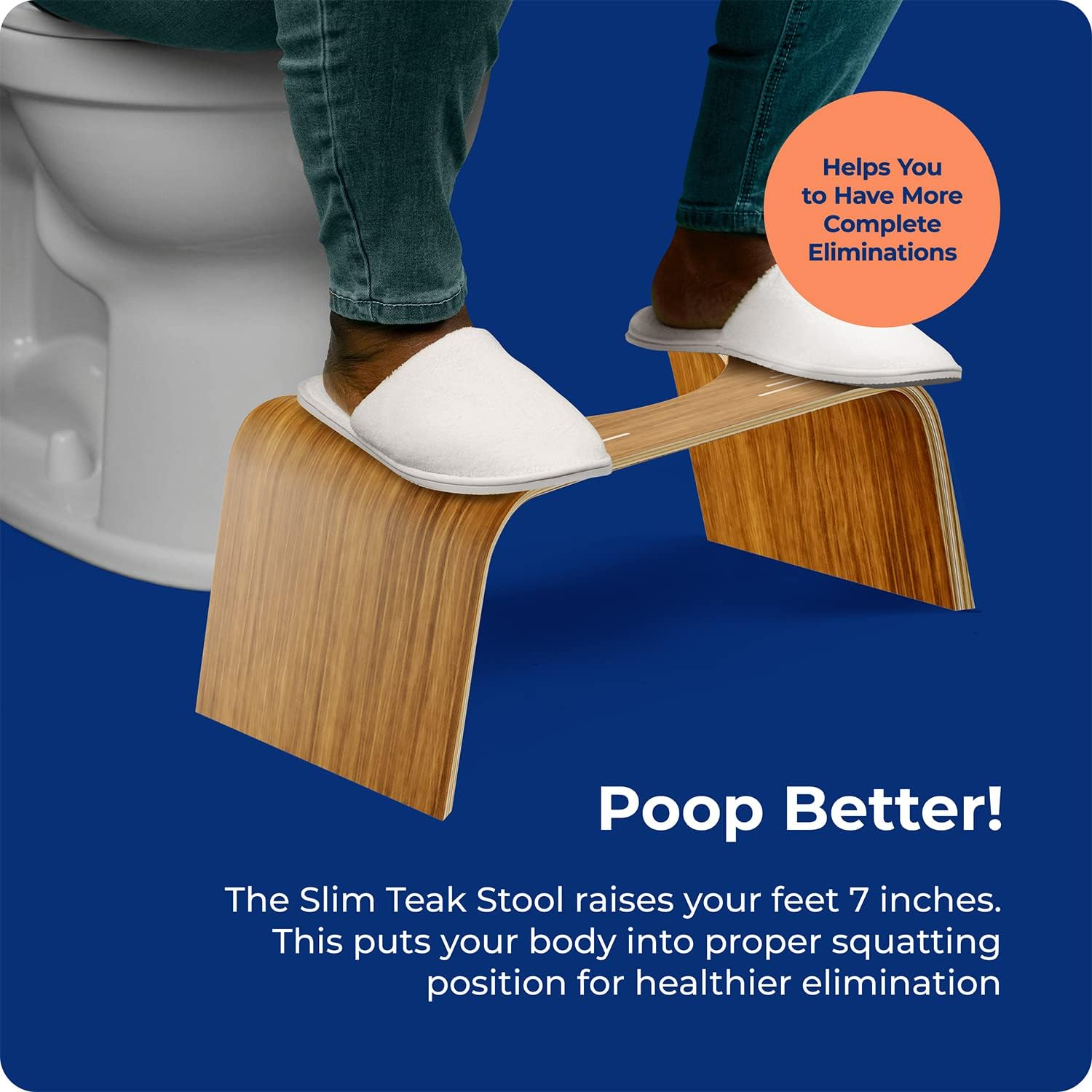 Squatty Potty Slim Teak Toilet Stool 7", 1.29 Kg image number 1