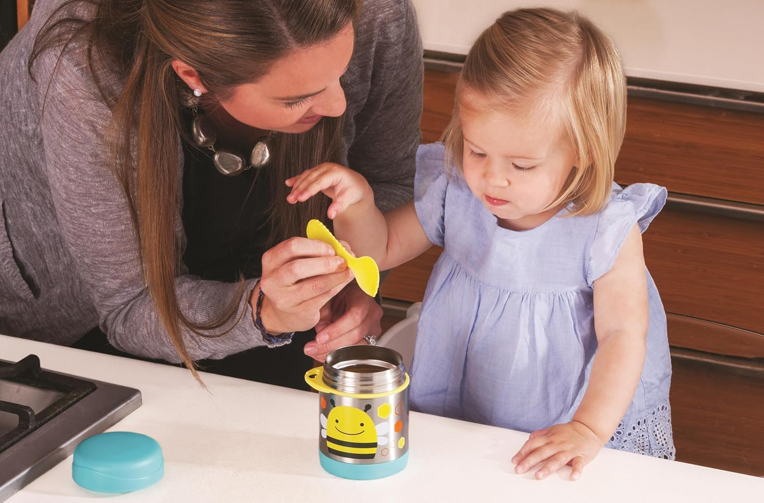 Skip Hop Baby Zoo Insulated Food Jar and Spork Set Bee image number 2