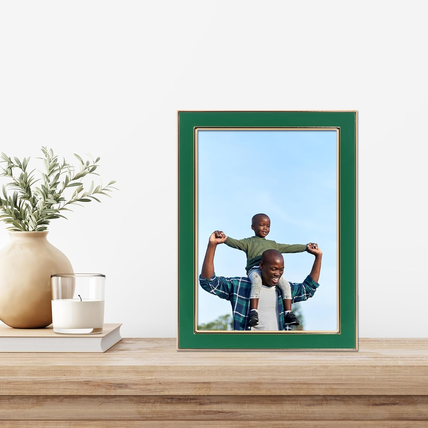 Lawrence Frames Metal Frame, Polished Enamel, Green, 5X7 image number 5