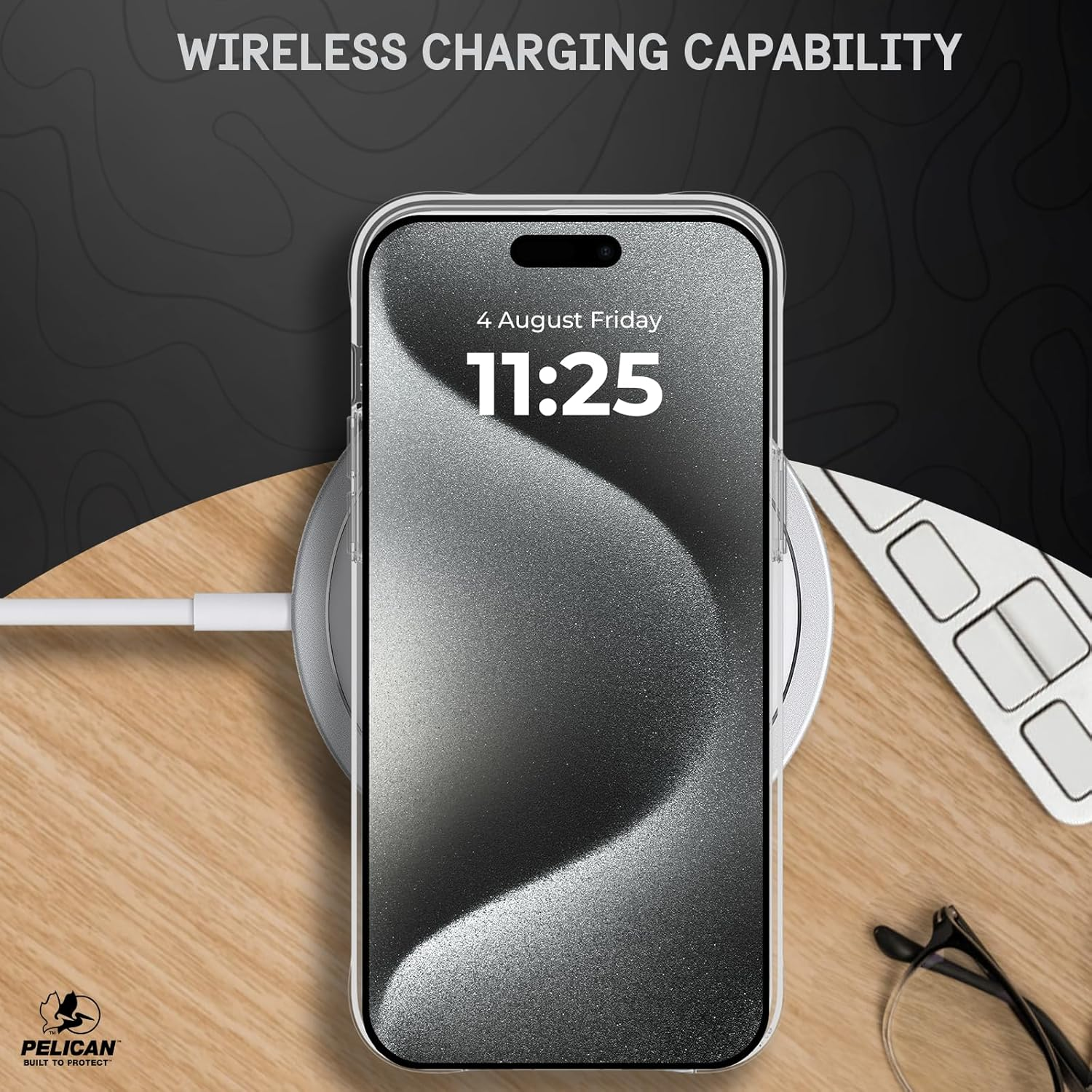 Pelican Ranger Series - Iphone 15 Pro Max Case 6.7' [Wireless Charging Compatible] [Anti-Yellow] Protective Phone Case with Anti-Scratch Tech [12Ft Mil-Grade Drop Protection] 15 Pro Max Cover - Clear image number 3