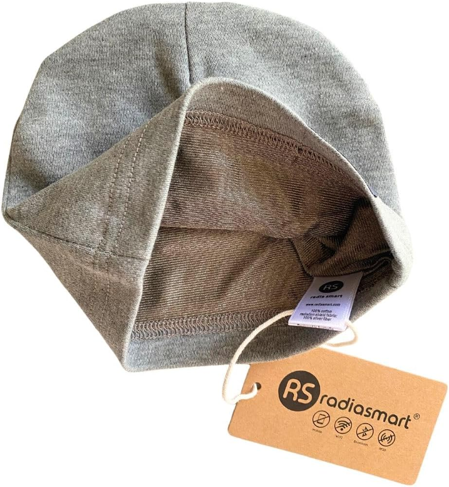 Radia Smart&reg; New Boarn E M F Protection Beanie Unisex Boy or Girl, Infant Beanie, Support Digital Health Wellbeing Beanie, Reduce Wireless Energy Concern for Babies Grey, Grey image number 2