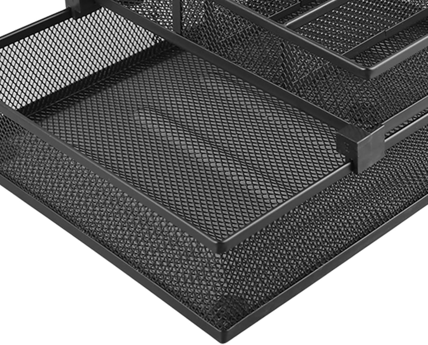 Baxnore Mesh Desk Organiser, Detachable Paper Tray Organizer, 2 Tier Paper Tray, Metal Paper Storage Tray, Multipurpose Paper Tray for Office Classroom image number 5