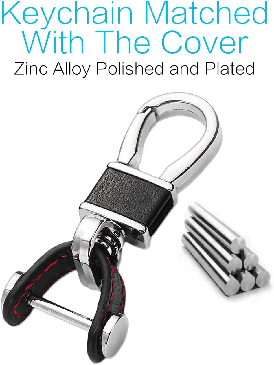 MECHCOS Compatible with Toyota Camry Highlander RAV4 Corolla 4Runner Mirai C-HR Prius Avalon 86 Leather Key Fob Cover Case Protector Shell Key Chain Holder image number 2