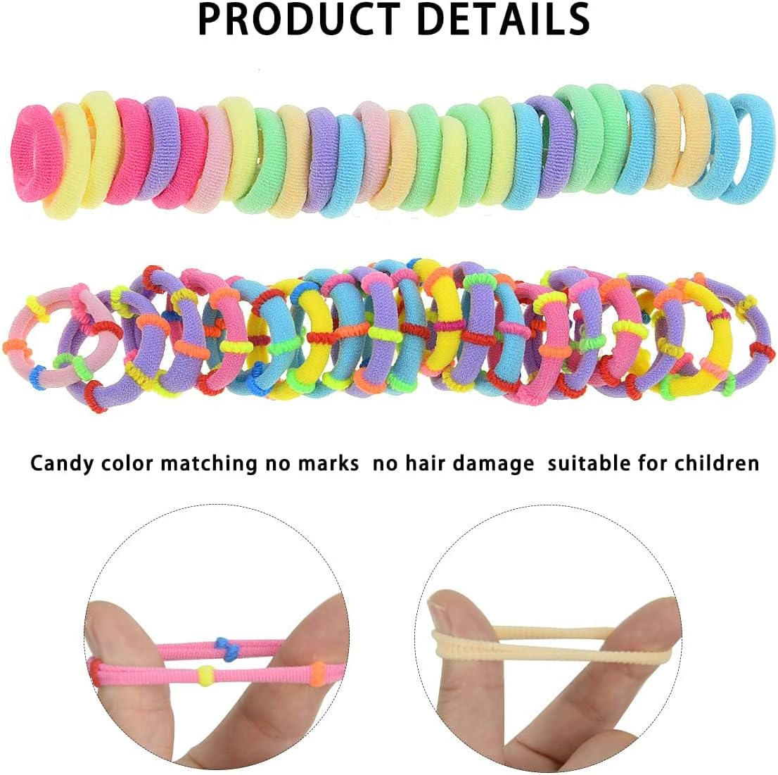 885 PCS Baby Hair Clips Accessories Set，Colorful Kids Hair Ties, Soft Hair Tie Gift Box, with Elastic Girls Hair Accessories Small Rubber Band Ponytail Holder image number 3