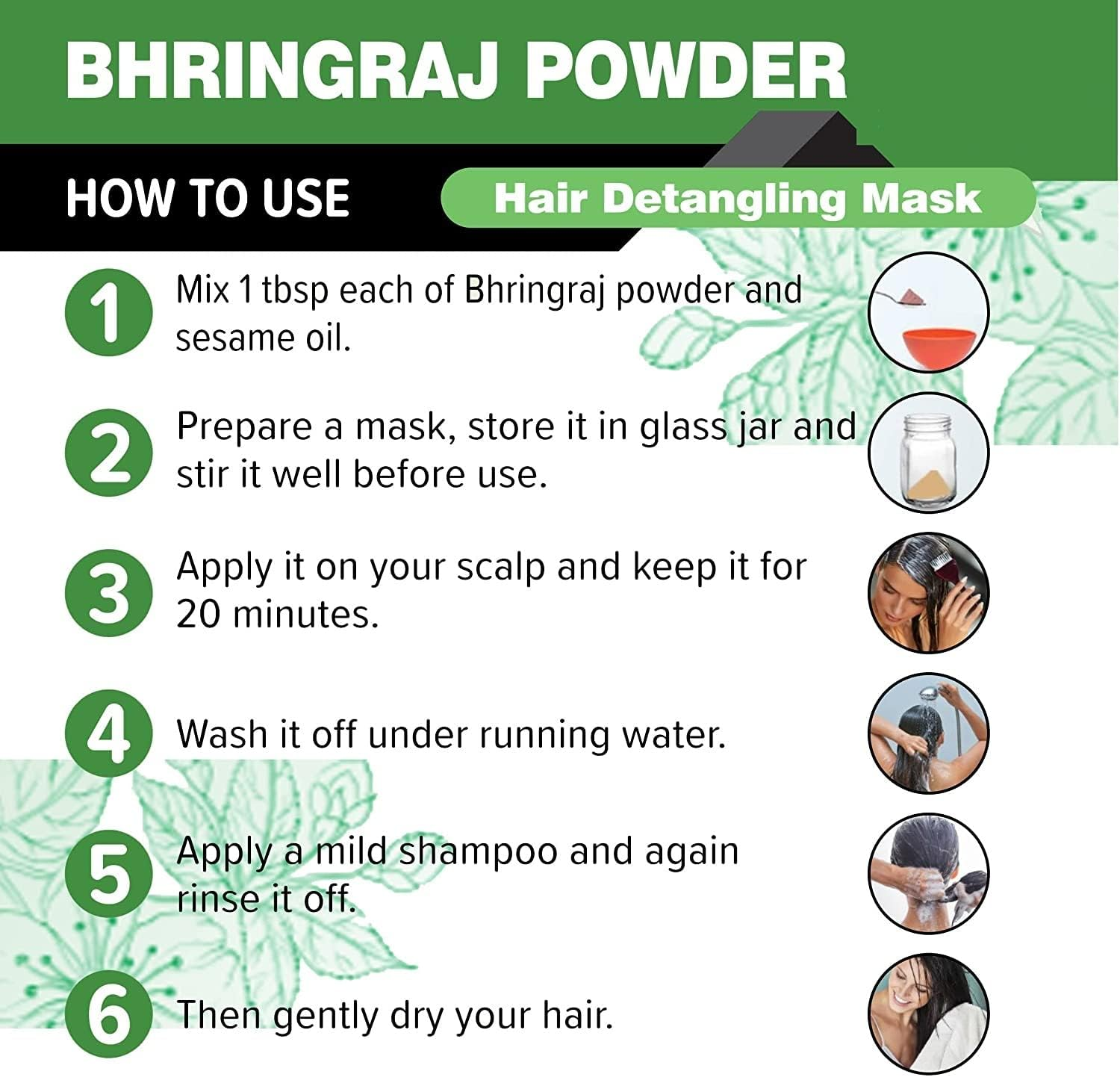 Keshvenna Naturals 100% Pure and Organic Bhringraj Powder | Eclipta Alba for Hair Care (100 Gm) image number 3