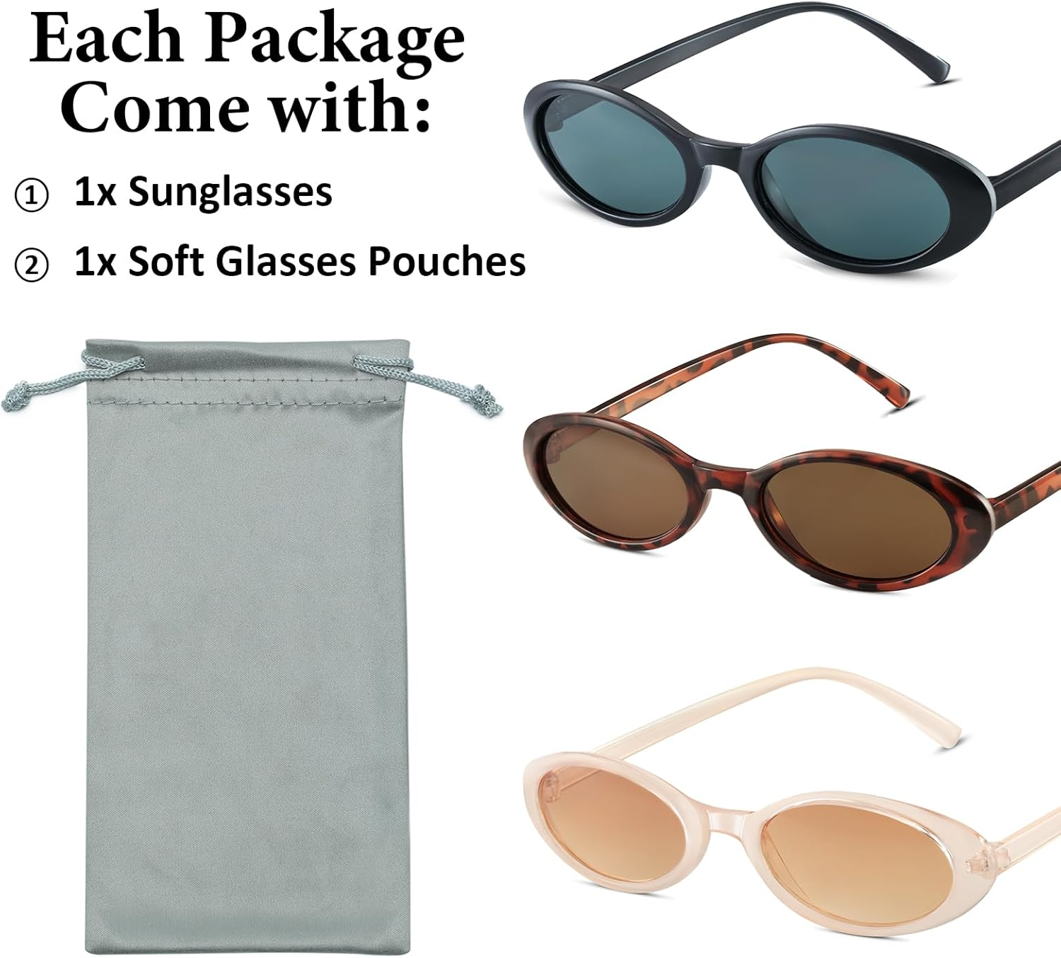 Retro Oval Sunglasses for Women Men,Womens Sunglasses Polarized Trendy Sun Glasses,90S Small Fashion Vintage Narrow Shades with UV400 Protection - Black image number 3